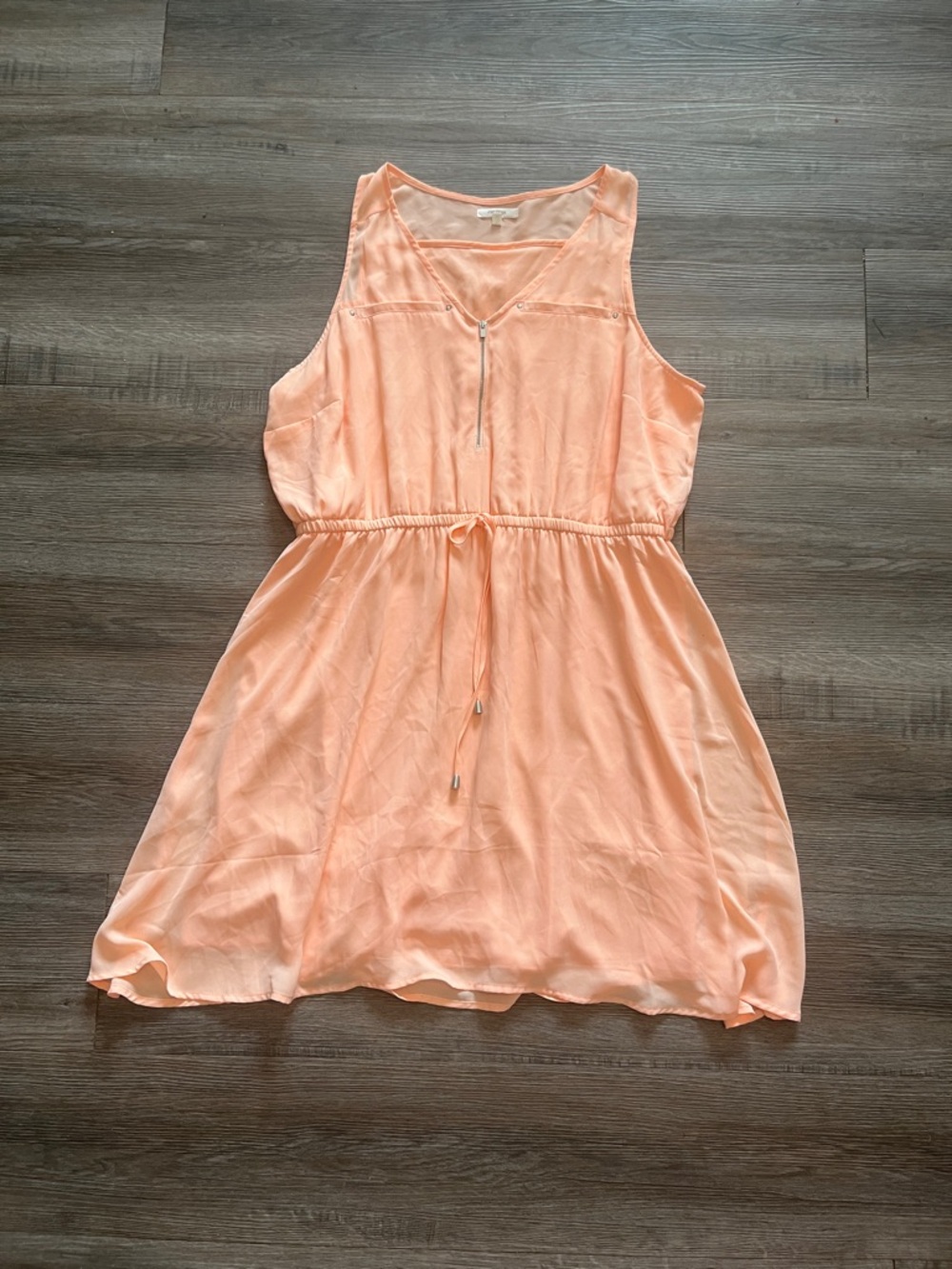 Maurices Peach Sleeveless Drawstring Waist Dress